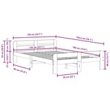  Okvir kreveta bez madraca 135 x 190 cm od masivne borovine | shoptok.hr