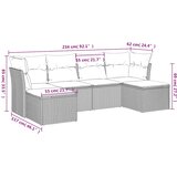  6-dijelni set vrtnih sofa s jastucima crni od poliratana | shoptok.hr