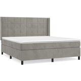 The Living Store Box spring postelja z vzmetnico svetlo siva 180x200 cm žamet - Box Spring Postelja, (21489518) | Shoptok.si
