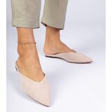 D/CEO marka niezdefiniowana Beige elegant slides made of eco-suede Sarium | Shoptok.si