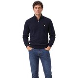 Lyle & Scott Puloverji Cotton Merino Quarter Zip Jump 263MLSKN2112VC Modra Cene
