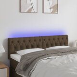 vidaXL LED posteljno vzglavje temno rjavo 160x7x78/88 cm blago Cene