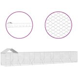 vidaXL Zunanja pasja ograda s streho srebrna 14x2x2,5m pocinkano jeklo - - Srebrna - 95.35 - 14 x 2 x 2.5 m - 2025- | Shoptok.si