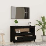 vidaXL TV ormarić crni 79 x 35 x 52 cm od masivne borovine | shoptok.hr