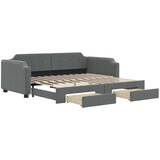  The Living Store Izvlečna dnevna postelja s predali temno siva 80x200 cm blago - Izvlečna Dnevna Postelja, (21449898) | Shoptok.si