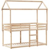  Krevet na kat s krovom 90 x 190 cm od masivne borovine | shoptok.hr