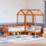 vidaXL dnevna postelja s streho voščeno rjava 90x200 cm trdna borovina | Shoptok.si