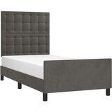  Posteljni okvir z vzglavjem temno siva 80x200 cm žamet, (20788309) | Shoptok.si