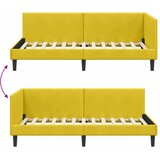  Kutni okvir kreveta s uzglavljem Žuta 100 cm x 200 cm Baršun | shoptok.hr