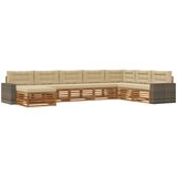  Set vanjskih sofa 8 kom. Prirodna i bež Čvrsto drvo akacije | shoptok.hr