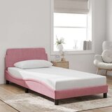 vidaXL Posteljni okvir z vzglavjem roza 100x200 cm žamet | Shoptok.si