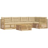  Set vanjskih sofa 6 kom. Bijela i bež Poliester | shoptok.hr