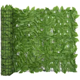 Balkonski zastor sa zelenim lišćem 600 x 100 cm