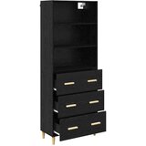 vidaXL Highboard 2 pcs Crni hrast 69,5 x 34 x 180 cm Konstruirano drvo | shoptok.hr