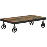 vidaXL Klubska mizica s kolesi trden predelan les 100x55x26 cm | Shoptok.si