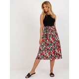 Fashion Hunters Red-and-black flowing skirt with flowers from RUE PARIS Cene