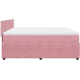  Krevet s oprugama i madracem ružičasti 200x200 cm baršunasti | shoptok.hr