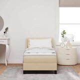  Postelja boxspring z vzmetnico z vzmetnico krema 80 x 200 cm, (5000023074) | Shoptok.si