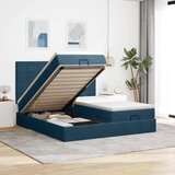  Otomanski okvir kreveta s madracima plavi 200x200cm baršunasti | shoptok.hr