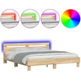  Okvir za krevet s uzglavljem i LED boja hrasta sonome 180x200cm | shoptok.hr