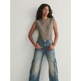 Reserved kavbojke wide leg in cargo žepi - modra | Shoptok.si