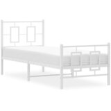  Metalni okvir kreveta uzglavlje i podnožje bijeli 75x190 cm | Eponuda.com