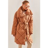 Bianco Lucci Women's Metal Buttoned Diamond Patterned Oversize Puffer Coat | Shoptok.si