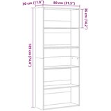  Ormar za knjige crni hrast 80x30x189 cm inženjerski drvo | Shoptok.si