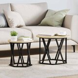  Bocni stol 2 pcs Sonoma hrast Inženjerska drva i čelik | shoptok.hr