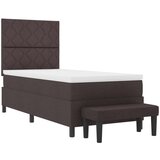 vidaXL postelja s pomičnim dnom z vzmetnico in klopjo temno rjava 90x200 cm, (22083736) | Shoptok.si
