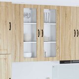 vidaXL Stenska kuhinjska omarica z vrati Sonoma hrast 40 x 31 x 100 cm | Shoptok.si