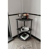 Hanah home polica za knjige bookcase 3 tiers corner black