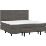  Krevet s oprugama i madracem tamnosivi 200x200 cm baršunasti | shoptok.hr