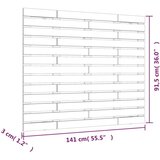  Zidno uzglavlje crni 141x3x91 5 cm od masivne borovine | shoptok.hr