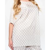 Resti Beige women's pleated patterned set - Clothing | Shoptok.si
