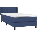  Krevet s oprugama i madracem plavi 90 x 200 cm od tkanine | shoptok.hr