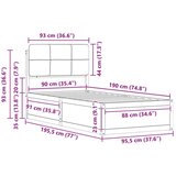 vidaXL krevetni okvir s tapiciranim uzglavljem sivo-smeđa 90 x 190 cm | shoptok.hr