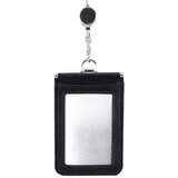 INF Držalo za osebno izkaznico iz usnja z zložljivo vrvico Black, (22103890) | Shoptok.si