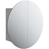  Kupaonski ormarić s okruglim ogledalom LED sivi 40x40x17,5 cm | shoptok.hr
