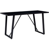 vidaXL Blagovaonski stol crni 140 x 70 x 75 cm od kaljenog stakla Cijene