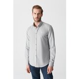 Avva Men's Light Gray Buttoned Collar Cotton Comfort Fit Comfy Cut Shirt Cene