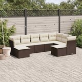  9-dijelni set vrtnih sofa s jastucima poliratan smeđi | shoptok.hr