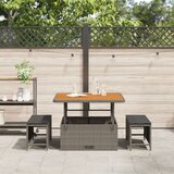  3-dijelni vrtni set za objedovanje s jastučićima siva poli ratan akacija | shoptok.hr