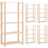  Stalci za pohranu s 5 razina 5 kom 80x38x170 cm borovina 250 kg | shoptok.hr