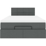 vidaXL Otomanska postelja z vzmetnico siv 120x190 cm blago | Shoptok.si