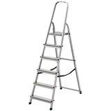 Krause Corda Stojeće ljestve s gazištem (Radna visina: 3,2 m, Broj stuba: 6 stepenica, Dubina gazišta: 80 mm, Aluminij) | shoptok.hr
