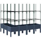  Vrtna sadilica s rešetkom plava siva 120x120x142,5 cm PP | shoptok.hr