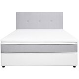 CARRYHOME POSTELJA Z VZMETNICO 140 cm x 200 cm , tekstil bela, svetlo siva | Shoptok.si