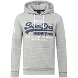 Superdry Sweater majica noćno plava / siva melange / bijela