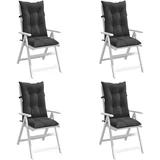 vidaXL Jastuci za stolice 4 kom prošarano antracit 120x50x7 cm tkanina